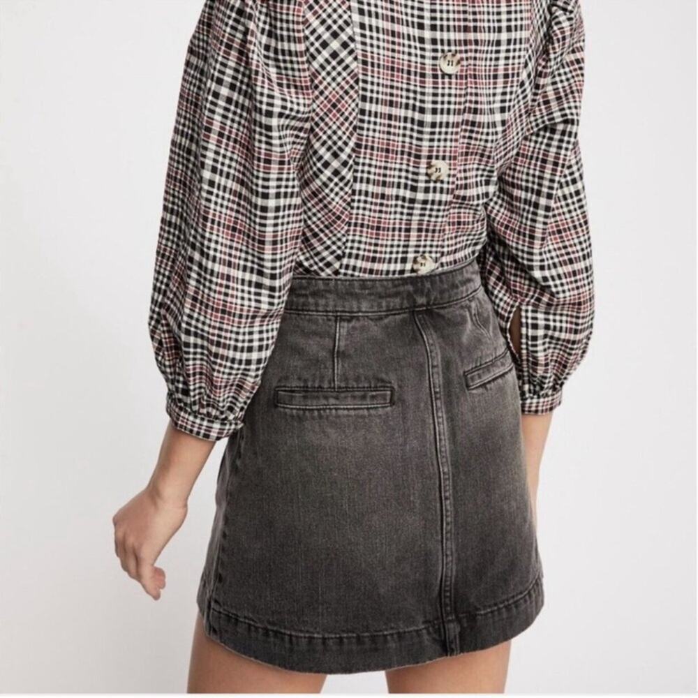Free People Dark Gray Button-Front Midi Skirt we are the people NWT size 25 - Picture 15 of 15